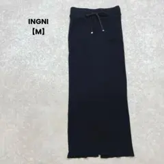 a2309＊INGNI リブタイトスカート　黒【M】ロング丈　シンプル
