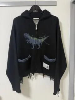 Maison MIHARA YASUHIRO / ZIPカーディガン 恐竜 黒
