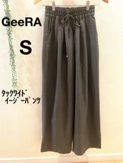 【新品】GeeRA タックワイドイージーパンツ／チャコール
