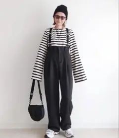 オーバーオール 「notch.by yui」サスペンダーツキハイウェストパンツ
