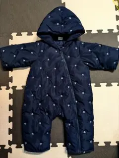 【試着のみ美品】完売　petit mainモチーフキルトジャンプスーツ　ネイビー