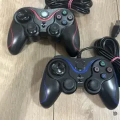 PS3 コントローラー　互換品　動作確認済み　レッド　ブルー　2個セット
