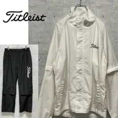 Titleistタイトリスト ゴルフ レインウェア 上下セット 白×黒 LL