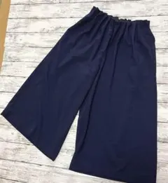 【キューティーブロンド】ワイドパンツ M ネイビー 紺 ガウチョパンツ ワールド