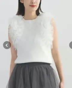 piccin フリルチュール　ノースリーブニット