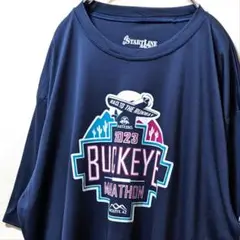 スタートラインレーシング バックアイマラソン Tシャツネイビー紺色XL古着