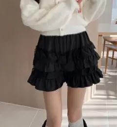 grl レースフリルティアードショートパンツ[tu1481]