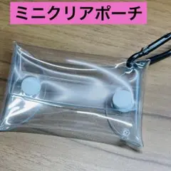 【新品未使用】カラビナ付き！クリアミニポーチ 小物入れ