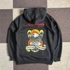 【定番】Ed Hardy　エドハーディー　ブラックパーカー　オーバーサイズ