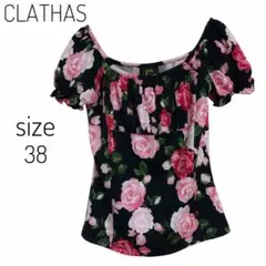 CLATHAS クレイサス バラ柄 トップス 半袖 Tシャツ サイズ38 M