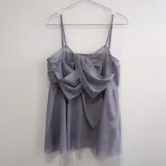 Re:EDIT グレー チュールノットデザインキャミソールビスチェ Lサイズ