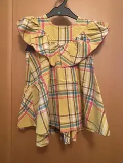 【BREEZE】チェック柄フリルチュニック 120cm