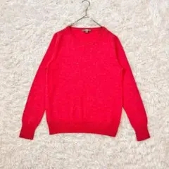 【ユニクロ】カシミヤ セーター クルーネック 長袖 ピンク（L）上質 TC298
