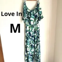 美品✨Love In リーフ柄　オールインワンパンツタイプ