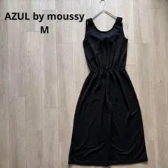 AZUL by moussy ブラックノースリーブ バックリボン ワンピース M