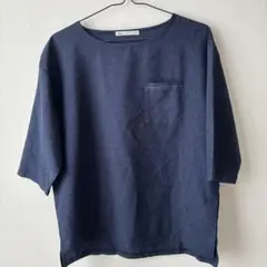ikka ネイビー 半袖シャツ Lサイズ