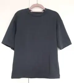 ユニクロU エアリズム コットン オーバーサイズ Tシャツ 5分袖 ダークグレー