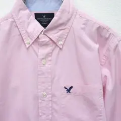 【美品】アメリカンイーグル ピンクボタンダウンシャツ S/P