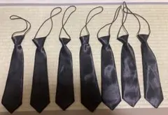 ☆光沢サテン黒ネクタイ7本セット 子ども用