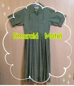 Emerald Motel モノグラム　オープンカラー ワンピース　レア　レトロ