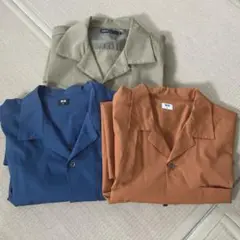 メンズ開衿シャツ3点 Mサイズ