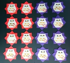 折り紙　メダル　白　フクロウ　敬老の日　16枚　ハンドメイド