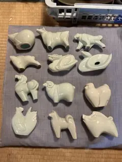 干支の陶器の動物フィギュア 12点セット