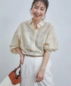 新品☆vis☆シアービッグシャツ☆ベージュ