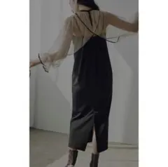 新品タグ付き MANY WAY AIRY VEIL DRESS ブラック S