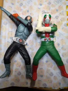 仮面 ライダー3体〜登場編〜ソフビ フィギュア 全高約25センチ ビッグサイズ 3体セット 】約37センチビッグサイズ ショッカー戦闘員ソフビ