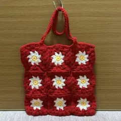 【最終価格】トートバッグ 花 レッド