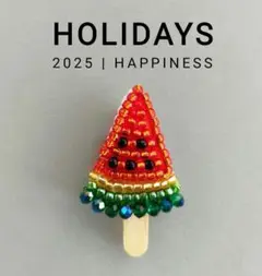 ❦美味しそうな♬スイカバー　刺繍ビーズブローチ❦