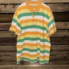 90s フランス規格 ペルー製 LACOSTE ラコステ ストライプ ポロシャツ