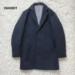 INHERIT インヘリット チェスターコート ネイビー メンズ 厚手