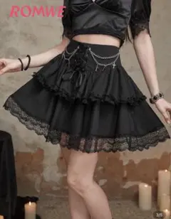 ROMWE ゴシック 黒ミニスカート