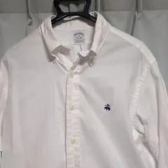 Brooks Brothers 白ボタンダウンシャツ Mサイズ　羊ロゴ