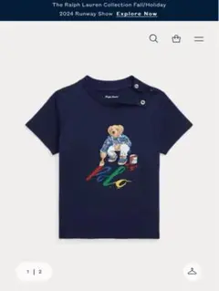 【ストア完売品】ラルフローレン18M(80cm) ポロベアー Tシャツ紺