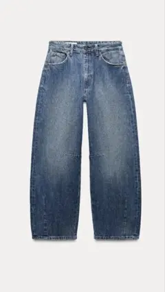 ZARA TRF バギーバルーンミッドライズデニム