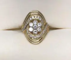 【D1.001ct/K18】ダイヤモンド&18金 刻印 リング 12号 9.7g