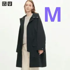 ■極美品■ユニクロユーフーデッドコートMブラック
