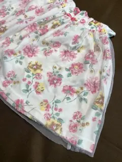 花柄フレアスカート インナーパンツ付 120cm ガーゼ生地
