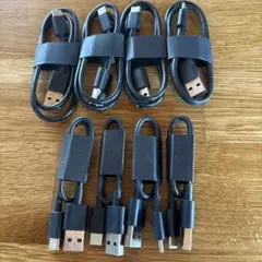 USBケーブルセット type A-C 8本 黒