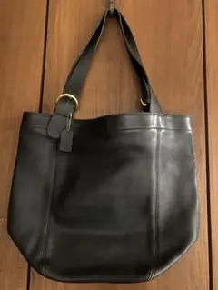 オールドコーチ★本革レザートートバッグ大きめ通勤OL黒ブラックCOACH