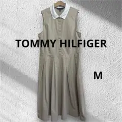 美品　トミーヒルフィガー　ノースリーブシャツワンピース M ベージュ　M