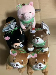 忠犬もちしば 花よりスイーツ スクっとマスコット 全４種5点セット