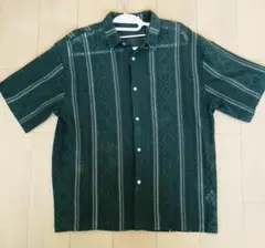 THE SHOP TK 半袖メッシュシャツ　緑　X L インナーTシャツ付き
