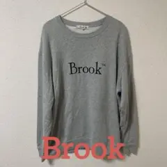 [美品]Brook TM ブルック ロゴクルーネックスウェット グレーgray