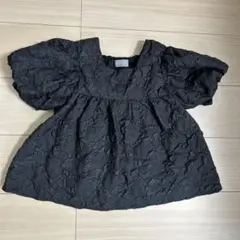 黒 ふんわりパフスリーブブラウス 130cm