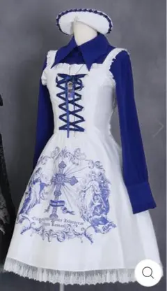 新品タグ付き Moitie ディヴァインクロスJSK 白×青 モワティエ 08_720x.png?v=1724653579