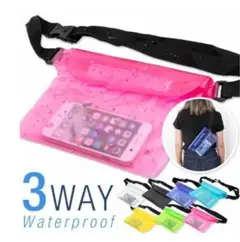大人気旅行グッズ☆3WAY防水ケース ☆ピンク